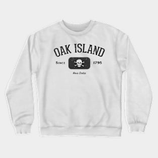 Oak Island Pirate Skull and Crossbones Gift Product - Black Crewneck Sweatshirt